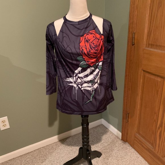 COLD SHOULDE LONG SLEEVE TOP SIZE M   #272 - Picture 1 of 2